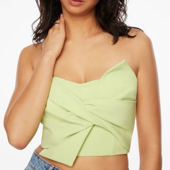 Dynamite Tops - Dynamite knot front bustier crop top